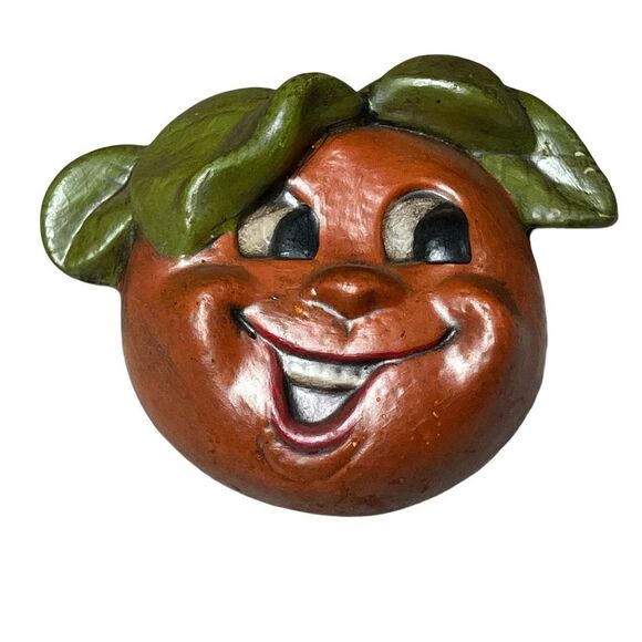 Vintage 70s Anthropomorphic Ceramic Fruit Kitchen Wall Hangings Retro Home Decor - Picture 5 of 11